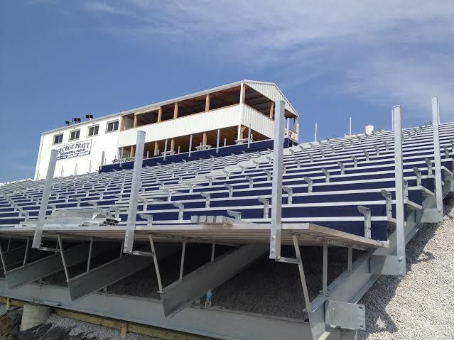 George Pratt Memorial Field bleachers nearly done